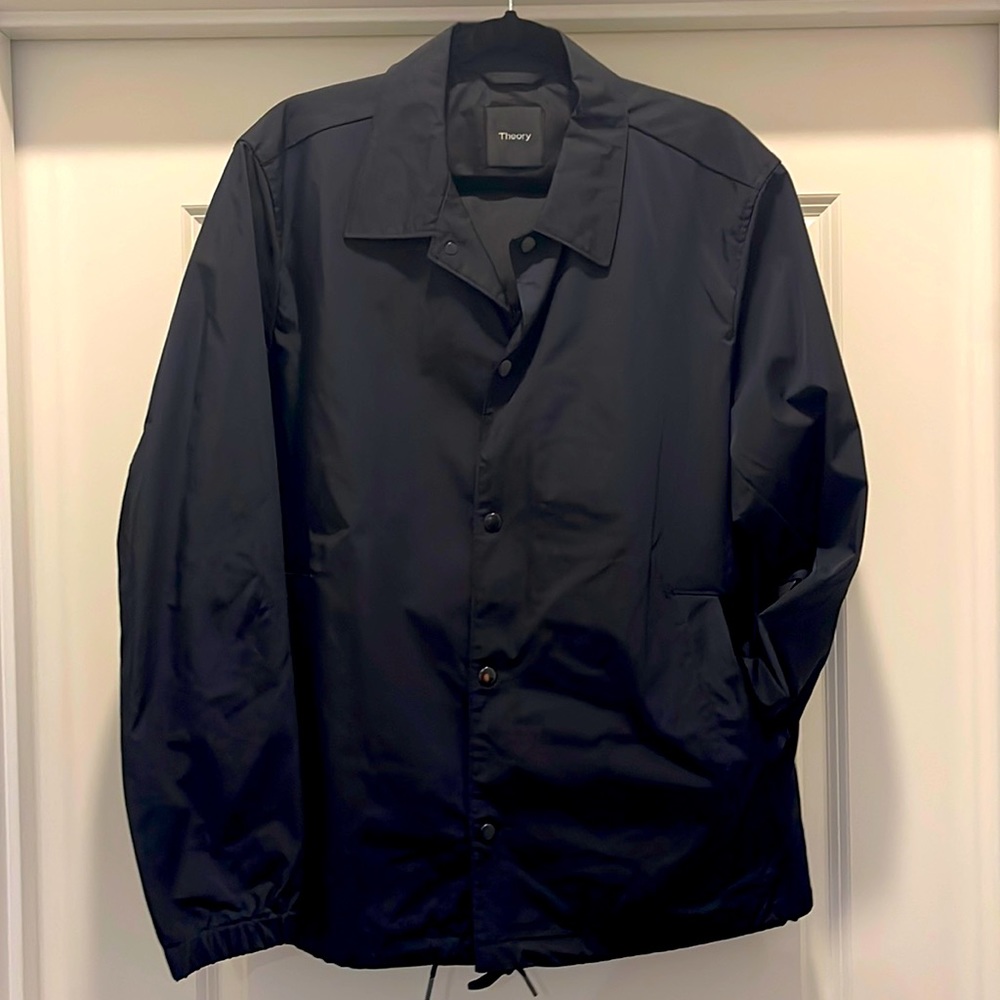 Lightweight, nylon city jacket in dark dark navy, almost black
